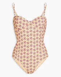 Tory Burch Floral-print swimsuit - Orange Orange