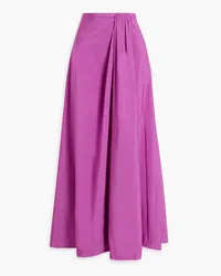 Valentino Garavani Draped cotton-blend taffeta maxi skirt - Purple Purple