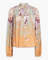 byTiMo Floral-print crepe de chine blouse - Orange Orange