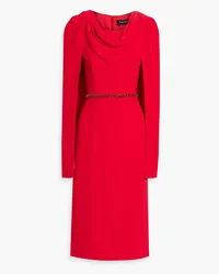 Jenny Packham Crystal-embellished draped crepe midi dress - Red Red