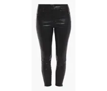 Edita glossed stretch-leather leggings - Black