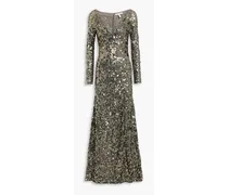 Fleur sequined tulle gown - Metallic