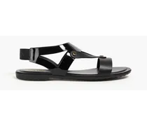 Smooth and glossed-leather sandals - Black