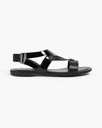 TOD'S Smooth and glossed-leather sandals - Black Black