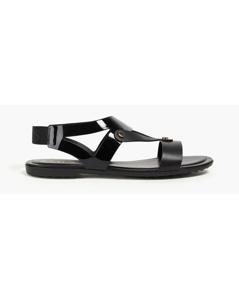 TOD'S Smooth and glossed-leather sandals - Black Black