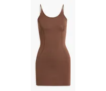 Stretch-knit mini dress - Brown