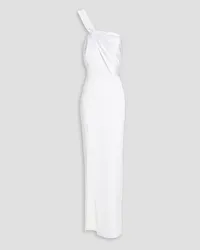 RASARIO One shoulder cutout satin-crepe gown - White White