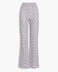 Missoni Sequined crochet-knit straight-leg pants - Purple Purple