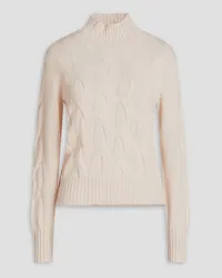 N.Peal Cable-knit cashmere turtleneck sweater - White White