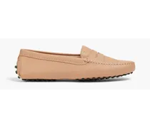 Gommino pebbled-leather loafers - Pink