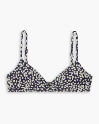 Matteau The Crop printed triangle bikini top - Blue Blue