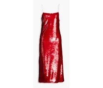 Sequined tulle midi dress - Red