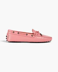 TOD'S Heaven Lacetto glossed-leather loafers - Pink Pink