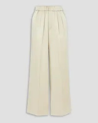 GAUCHERE Pleated satin wide-leg pants - White White