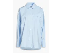 Oversized cotton-poplin shirt - Blue