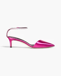 Giuseppe Zanotti Crystal-embellished PVC and satin pumps - Pink Pink