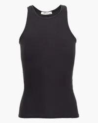 Rag & Bone Ribbed organic Pima cotton-blend jersey tank - Black Black