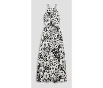 La Piedra cutout floral-print linen maxi dress - Black