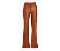 Freddie faux leather bootcut pants - Brown