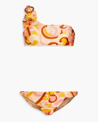 Zimmermann One-shoulder buckled printed bikini - Orange Orange