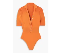 Yauco ribbed-knit bodysuit - Orange