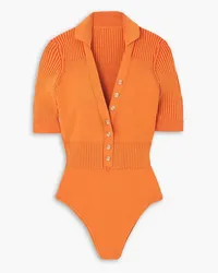 Jacquemus Yauco ribbed-knit bodysuit - Orange Orange