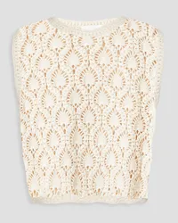 Zimmermann Cropped crochet-knit cotton tank - White White