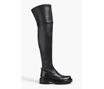 Utility Lug leather over-the-knee boots - Black