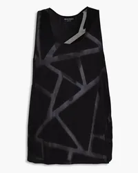 Emporio Armani Wool-blend jacqaurd tank - Black Black