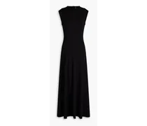 Ribbed stretch-cotton jersey maxi dress - Black