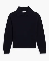 LE 17 SEPTEMBRE Ribbed wool and cashmere-blend polo sweater - Blue Blue