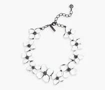 Gunmetal-tone enamel necklace - Metallic