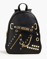 Moschino Embellished faux leather backpack - Black Black