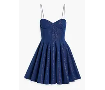 Alice Olivia - Adara pleated moire mini dress - Blue