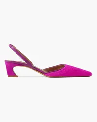 Acne Studios Leather-trimmed calf hair slingback pumps - Pink Pink