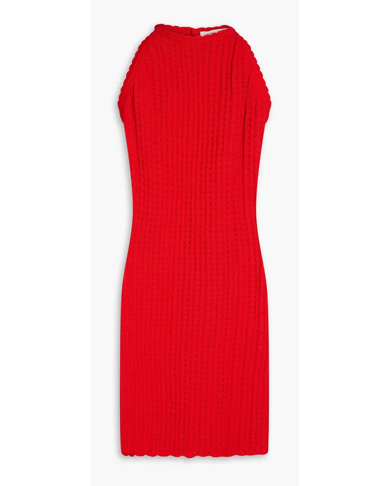 Giuliva Heritage Collection Lola pointelle-knit cotton mini dress - Red Red