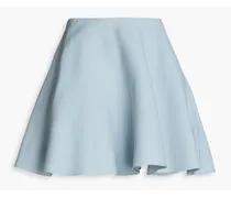 Flared wool and silk-blend crepe mini skirt - Blue