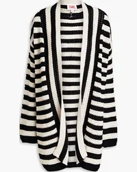 Solid and Striped Striped open-knit cotton cardigan - White White