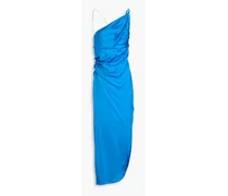 Xandra draped satin maxi dress - Blue