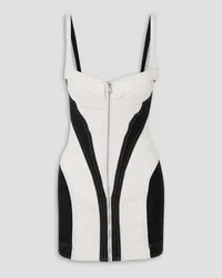 Thierry Mugler Paneled denim and stretch-jersey mini dress - White White