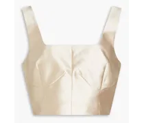 Coni cropped satin top - Neutral