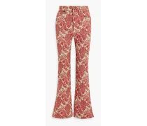 Jacquard flared pants - Red