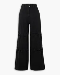 Sea Luz cutout denim wide-leg pants - Black Black