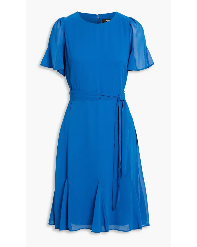 DKNY Belted crepon mini dress - Blue Blue