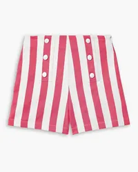 Miguelina Ariella striped cotton-twill shorts - Red Red