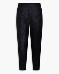 Dolce & Gabbana Silk satin-jacquard pnts - Blue Blue