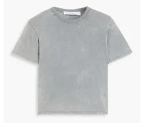 Baza bleached cotton-jersey T-shirt - Gray