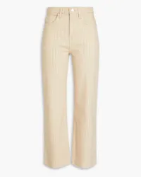 Frame Denim Le Jane Crop striped high-rise straight-leg jeans - Neutral Neutral