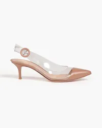 Gianvito Rossi Alice leather and PVC slingback pumps - Neutral Neutral