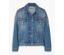 Embroidered organic denim jacket - Blue